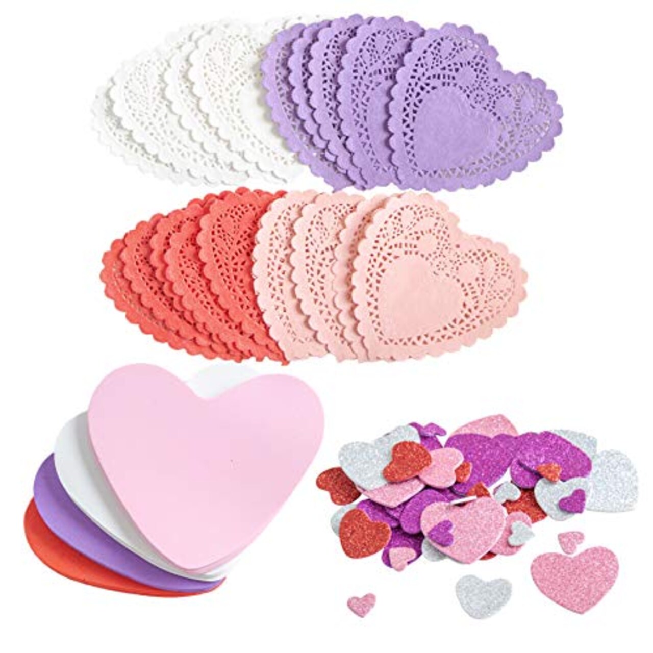 JOYIN Valentines Day Craft Gift Set with 100 Heart Doilies Heart